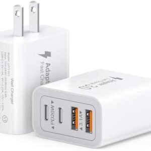 40W USB C Charger Block, 2-Pack 4-Port Type C Fast Charging Brick Dual PD&QC Wall Plug Adapter Compatible for iPhone 16/15/15 Pro/ 15 Pro Max/14/13/12, iPad, Airpods, iwatch, Samsung Galaxy
